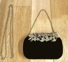 美品　パーティー　バック　ショルダー　チェーン　ガマ口　キラキラ