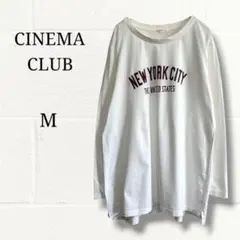CINEMA CLUB シネマクラブ カレッジロゴ ロンT M 綿100% 白のサムネイル