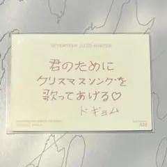 SEVENTEEN winter メッセージ トレカ ドギョム