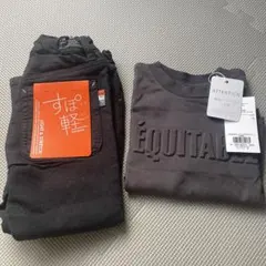 新品　２点　100 トップス　カットソー　パンツ　裏起毛　デニム　エフオーキッズ