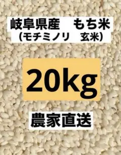 岐阜県産 もち米（モチミノリ） 20kg 玄米 農家直送 岐阜県産 もち米（モチミノリ） 20kg 玄米 農家直送 - メルカリ