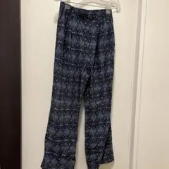 ネイビー ペイズリー柄 パンツ F