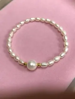 P2039 本真珠 ブレスレット 淡水 真珠　パール