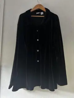 ベロア　ベルベット　シャツ　黒