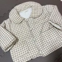 【美品】韓国 anggo モチモチ チェック柄ジャケット Mサイズ