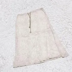 【Eddie Bauer】総柄ロングスカート (PL) ウエスト紐 綿100%のサムネイル