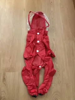 犬用 レインコート レッド つなぎタイプSサイズ
