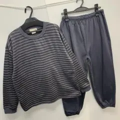 新品★メンズ★3Lサイズ★縞柄 裏起毛スエット上下セット 灰色 6401