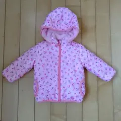 ホットビスケッツ 裏ボアフリース リバーシブル総柄ジャンパー ピンク 90cm