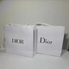 DIOR　ショッパー袋　ホワイト/文字ゴールド/グレー
