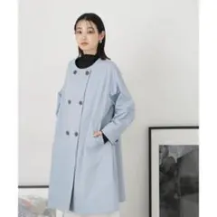 ナノユニバース　NANOUNIVERSE WボタンノーカラーAラインコート
