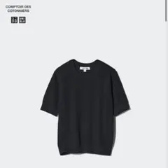 ユニクロ／コットンポップコーンクルーセーター半袖