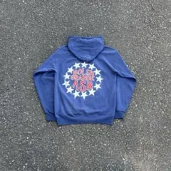 USA製 80s Hanes パーカー ラグラン 茄子紺 メンズ 星 Y2K