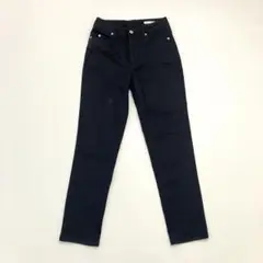 ikka イッカ テーパードパンツ ブラック ストレッチ シンプル M