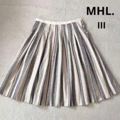 MHL. コットン リネン ストライプ フレア スカート 3のサムネイル