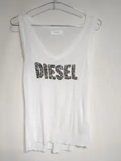 DIESEL スパンコールロゴ タンクトップ ホワイトのサムネイル