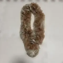 【美品】ファー マフラー ティペット ブラウン ミックスカラー 美品