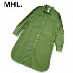 MHL. マーガレットハウエル ロング丈 シャツワンピース グリーン