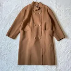 ルーブル ウール混 スタンドカラー ロング コート L ダブルフェイス 日本製