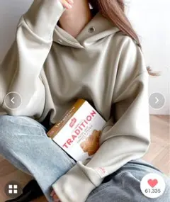 極美品　JAVA ダンボールニットカンガルーポケットパーカー M