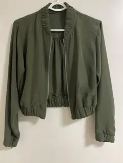 お値下げMURUA オリーブ色ジップアップジャケットF