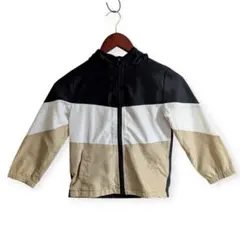 良品 シスキー 120 黒いフード付きナイロンジャケット キッズ 春 桜