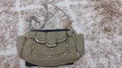 マーキュリーデュオ ゴールド ビーズクラッチバッグ