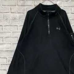 アンダーアーマー！ハーフジップ　フリース！ブラックL アウトドア1210