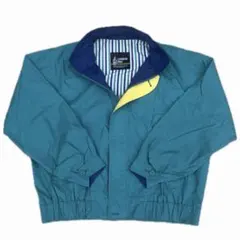 ナイロンジャケット 青緑色 ストライプ