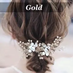 フラワー リーフ ボンネ★ゴールド★ヘアアクセサリー ティアラ ヘッドドレス