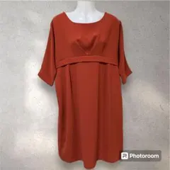 ミルクティー❤️マタニティワンピース❤️授乳❤️レンガ色❤️フリーサイズ❤️お呼ばれのサムネイル