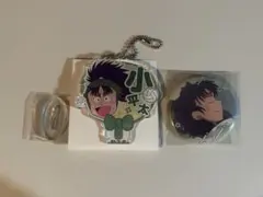 忍たま乱太郎 デコうちわキーチェーン 百面相缶バッジ 寝巻き姿の段 七松小平太