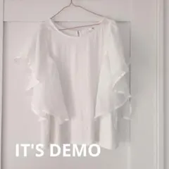 【ITS'DEMO】フリル袖 ブラウス ホワイト Fのサムネイル
