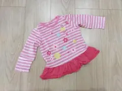 HOT BISCUITS 長袖 トップス フリル 花柄 ピンク 80cm
