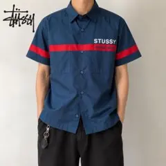1026【入手困難】ステューシー♤ビッグロゴ　半袖ワークシャツ　即完売品　美品 2026年最新】stussyワークシャツの人気アイテム - メルカリ