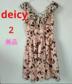deicy 花柄 ワンピース ノースリーブ フリル　さらさら　美品のサムネイル