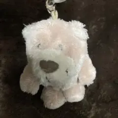 ベージュ クマ型 ぬいぐるみ キーホルダー付き