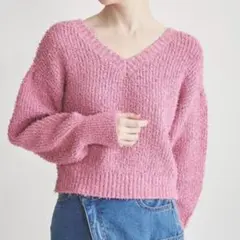 31 Sons de mode トランテアン カールヤーンVネックニット