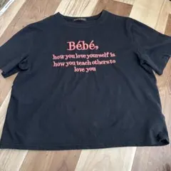 GORGE ブラック Tシャツ Bébé刺繍