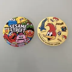 USJ限定 ❣️セサミストリート ウッディー・ウッドペッカー 缶バッジ2個セット❣️