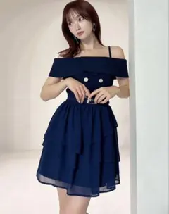 RESEXXY 2Wayオフショルドッキングワンピース ネイビー
