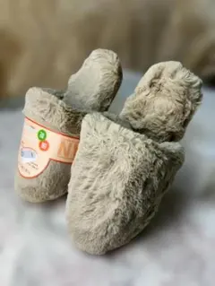 新品 M 暖かファー素材 スリッパ ベージュ ボア　特殊素材 ムレとにおい吸収③