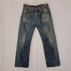 リーバイス 501 ストレート デニム W33 L34 ヒゲ 色落ち クラッシュ