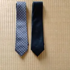 HOC & FORMAL TIE ネクタイチェック、黒２本セット