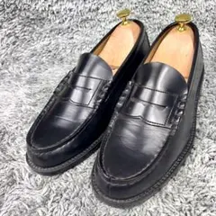 HARUTA ハルタ　25.5 コインローファー ブラック 黒 レザー 幅広