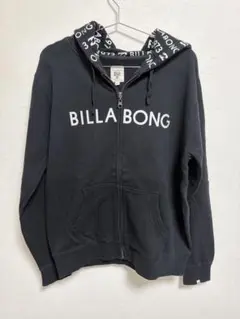 BILLABONG ビラボン ジップアップ パーカー フーディー 黒 L ロゴ