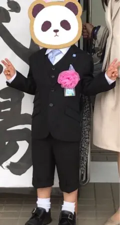 THE SHOP TK 子供 フォーマルスーツ 黒 ストライプ 110cm