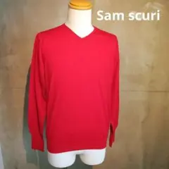 Sam scuri 赤 Vネックニット 46