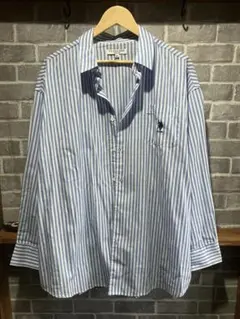 U.S. POLO ASSN. 長袖シャツ XL ブルー　ストライプ