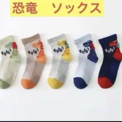 恐竜柄キッズ靴下　5足セット　14ー16㎝　新品　きょうりゅう　人気　再入荷